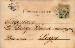 1906 Temesvár, Timisoara; Andrássy út, villamos / street, tram (fl)