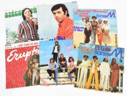 7 db zenei kislemez: Eruption, Smokie, Boney M., Szécsi Pál