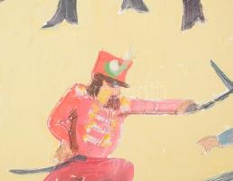 Schéner Mihály (1923-2009): 1848/49-es szabadságharc. Olaj, farost. Jelezve balra lent. Hátoldalán S...