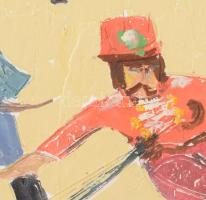 Schéner Mihály (1923-2009): 1848/49-es szabadságharc. Olaj, farost. Jelezve balra lent. Hátoldalán S...