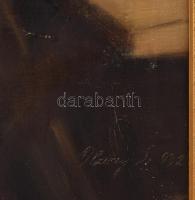 Olaszy Sándor (1902-1976): Pipázó társaság, 1932. Olaj, vászon, jelezve jobbra lent. Apró felületi s...