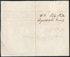 1857 Gönyű, nyugta 10kr CM okmánybélyeggel