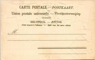 Belgium. Belgian stamps and coat of arms. Ottmar Zieher Philatelie-Ansichtskarte Nr. 222744. Emb. li...