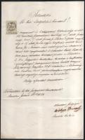 1858 Rendek, Böhm Izrael rendeki lakos kérvénye a sümegi cs. kir. szolgabírói hivatalhoz, 30kr CM okmánybélyeggel