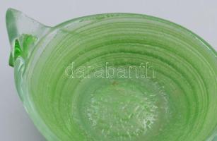 Hegedűs Erzsébet iparművész üveg kínáló. Jelzett, hibátlan, 14x10 cm