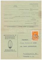 1937 Heinicke gyárkéményépítés, kazánbefalazás, kemenceépítés. Kihajtható képeslap. Budapest Akadémia utca 6. (hajtásnál szakadt / torn at fold)