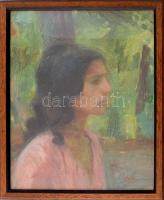 Iván Szilárd (1912-1988) : Lány, 1937. Olaj, vászon. Jelzett. Üvegezett fakeretben, 40×31,5 cm