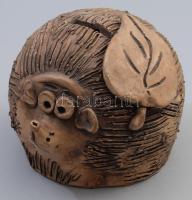 Sün alakú kerámia persely, kis sérüléssel, m: 12 cm