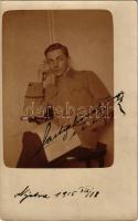 1915 Nyitra, Nitra; Castiglione György portréja, aláírással / portrait of György Castiglione with signature. photo (kopott sarkak / worn corners)