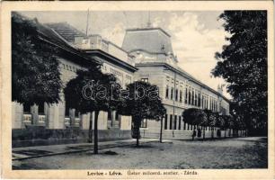 1938 Léva, Levice; Ústav milosrd. sestier. zárda / Irgalmas Intézet, zárda / nunnery + "1938 Léva visszatért" So. Stpl (fl)