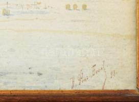 Olvashatatlan jelzéssel, XIX. sz. vége, feltehetően orosz alkotó: Orosz v. kelet-európai város látké...