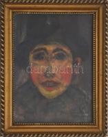 Aba-Novák jelzéssel: Kalapos fiú. Olaj, karton. Üvegezett fakeretben, 24×19 cm