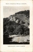 Kistapolcsány, Topolcianky; részlet a kistapolcsányi főhercegi uradalomból. Sziklacsoport a kicői út mentén / archduke's estate, rocks by the road towards Skycov (kopott sarkak / worn corners)