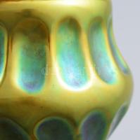 Zsolnay eozin mázas váza. Jelzett, pereménél lecsiszolt, m: 18,5 cm