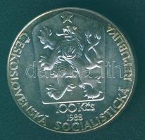 Csehszlovákia 1988. 100K "Prágai Bélyegkiállítás" Ag T:1