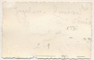 1930 Jugoszlávia - Románia 2:1 labdarúgó mérkőzés, Sándor király kupa, csapatkép / football. photo (...