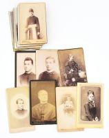 cca 1880-1900, 22 darab keményhátú fotó, közte kassai, győri, pápai, tapolcai, pesti, szegedi, kapos...
