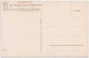 Kellnerinnenparade. Aufgabeort Kgl. Hofbräuhaus München, Pächter Johann Panzer / Német sör reklám / ...