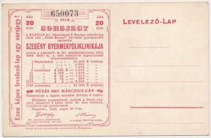 II. Rákóczi Ferenc. Hátoldalon sorsjegy a szegény gyermekpoliklinika javára