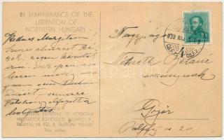 1939 A Felvidék visszacsatolásának emlékére. Irredenta művészlap. Szeiler féle Patent dombornyomott ...