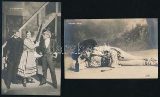 FEDÁK SÁRI - 13 db régi magyar színésznős képeslap vegyes minőségben