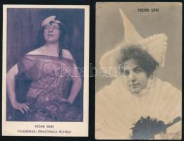 FEDÁK SÁRI - 13 db régi magyar színésznős képeslap vegyes minőségben