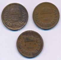 1931-1933. 2f bronz (3xklf) T:XF-F