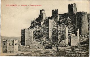 Galambóc, Golubac; Festungsruine Golubács / várrom. Hutterer G. kiadása (Orsova) / fortress, castle ruins (EK)