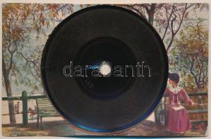1940 Tuck hanglemez képeslap, gramofonon lejátszható / playable gramophone record postcard (b)