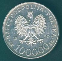 Lengyelország 1990. 100.000Zl Ag "Szolidaritás" T:2
