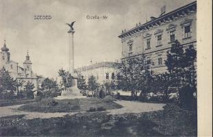 Szeged Gizella tér hősi emlékművel