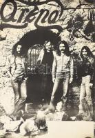 cca 1970-1980 Aréna zenekar plakát, feltekerve, sarkain gyűrődésekkel, 58,5x40,5 cm