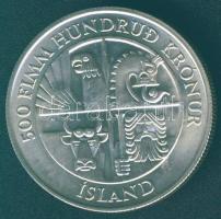 Izland 1974. 500K Ag "1100 éves az első település" T:BU