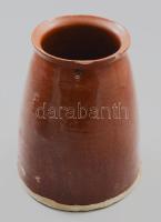 Köpülő edény. Alföld, cca 20. sz. eleje, pattogzással, m: 19 cm