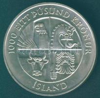 Izland 1974. 1000K Ag "1100 éves az első település" T:BU