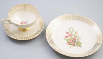 Bavaria reggeliző szett, csésze alátéttel és desszert tányér, d: 19 cm