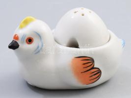 Retro csibe alakú tojástartó és sótartó, jelzés nélkül, h: 10 cm