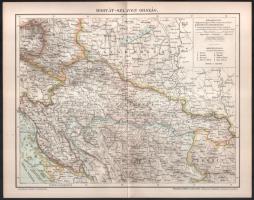 cca 1900 Horvát-Szlavonország, Pallas Nagy Lexikona, Bp., Posner-ny., 21x27 cm