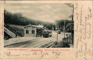 1900 Budapest XII. Hűvösvölgy villamos vasút végállomás (ázott sarok / wet corner)