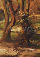 Ioan Grosos (1952), romániai festő: Vízparti táj. Olaj, vászon. Jelezve jobbra lent. Dekoratív, sark...