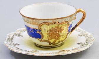 Antik csésze alátéttel, d: 10,5 cm