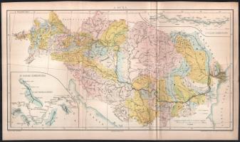 cca 1900 A Duna (vízrajzi) térképe, Pallas Nagy Lexikona, Bp., Posner, 21x38 cm.