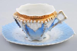 Szecessziós csésze alátéttel, d: 11,5 cm