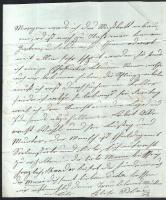 cca 1870-80 Blau (Sándor?) levele Gábor Kornélnak, két beírt oldal német nyelven, kissé töredékes vi...