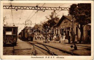1937 Dunaharaszti, B.H.É.V. állomás, vasútállomás, vonat (EK)