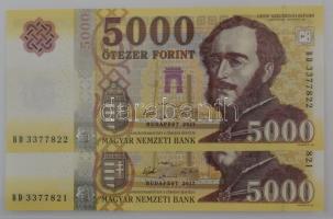 2017. 5000Ft (2x) sorszámkövetők "BD 3377821 - BD 3377822" T:UNC,AU