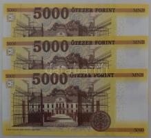 2017. 5000Ft (3x) sorszámkövetők "BD 3377817 - BD 3377819" T:UNC,AU