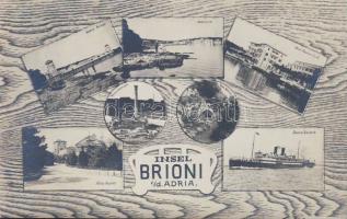 Brijuni with Venus temple, Hotel Neptun and the steamship Baron Gautsch