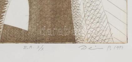 Deim Pál (1932-2016): Tabu, 1994. Rézkarc, papír, jelzett, művészpéldány E.A. X/X számozással. Üvege...