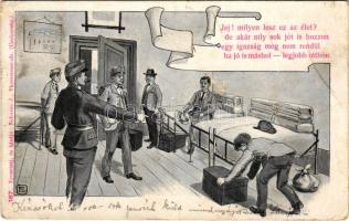 1915 Jaj! milyen lesz ez az élet? de akár mily sok jót is hozzon, egy igazság meg nem rendül, ha jó is máshol, legjobb otthon / WWI K.u.k. military humorous art postcard (fa)